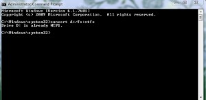 طريقة تحويل نظام الملفات من FAT32 إلى NTFS بدون فورمات