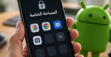 هاتف أندرويد يعرض تطبيقات داخل المساحة الخاصة المحمية بقفل