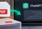 حاسوب يعرض تلخيص ملف PDF باستخدام ChatGPT